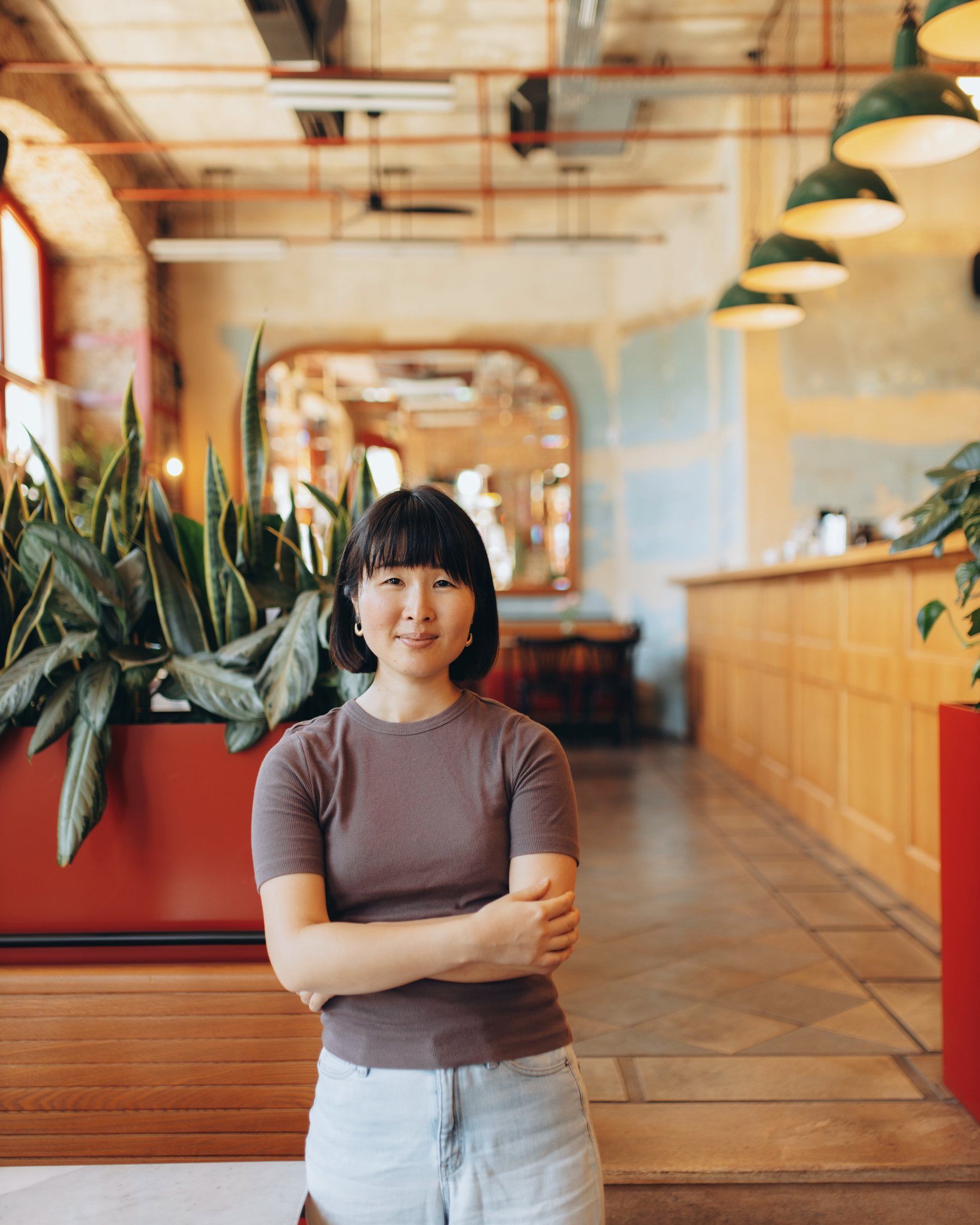 Sumire Sato in a café interior